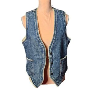 Vintage Levis Sheepskin Lined Denim Vest